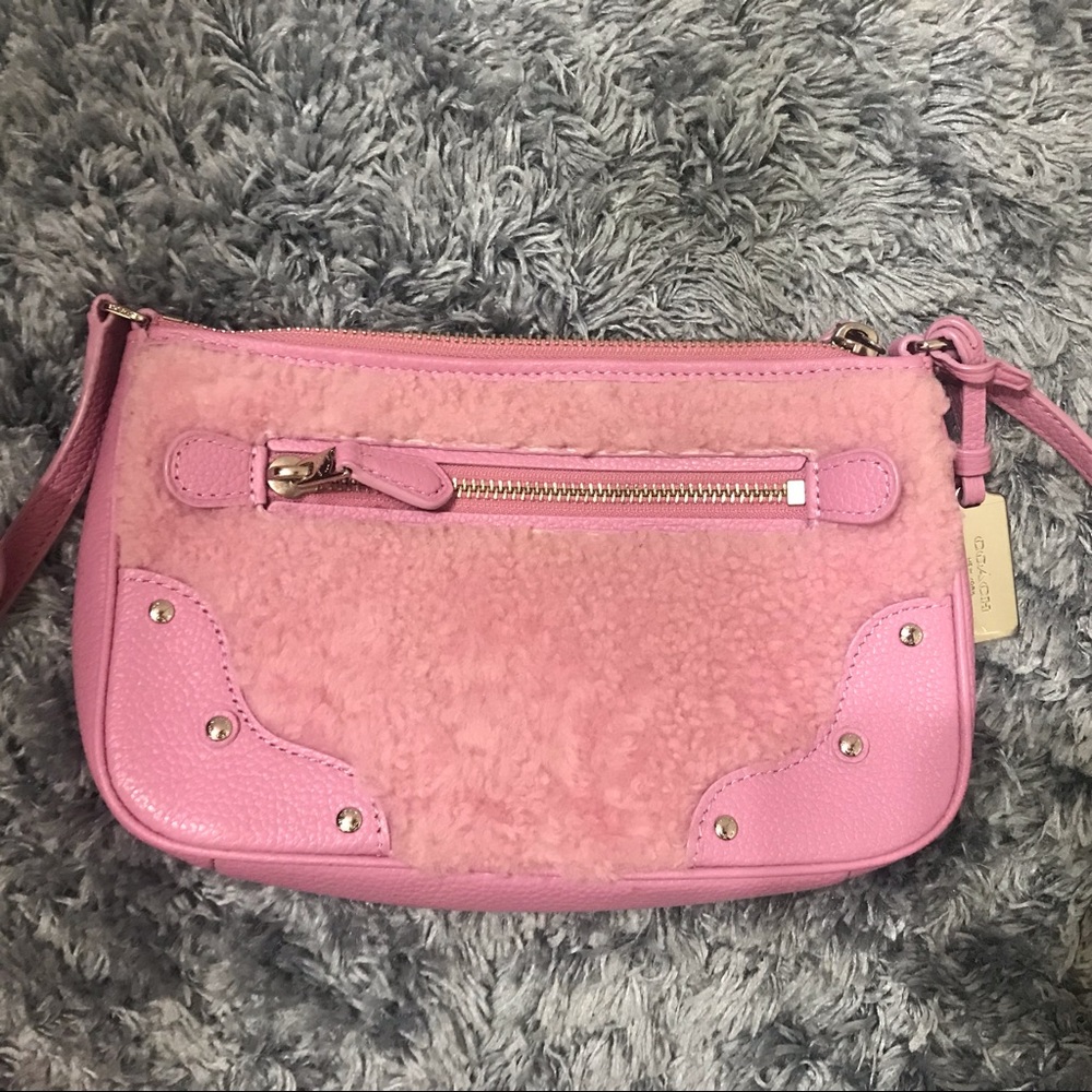 Coach Rhyder Small Pouchette Pink Crossbody Bag - Gem